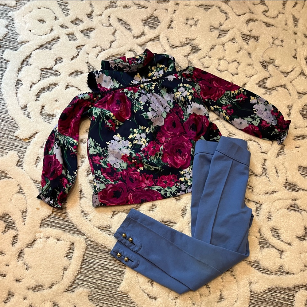 Janie And Jack | Blue Ponte Pant Leggings | 6